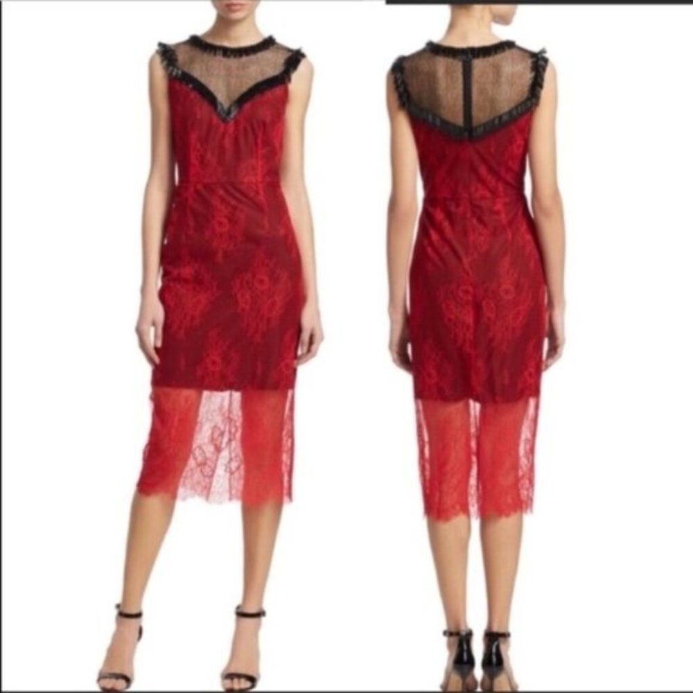 😍NWOT! DVF Beaded Chantilly Lace Dress 6